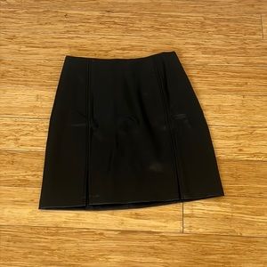 Black leather mini skirt
